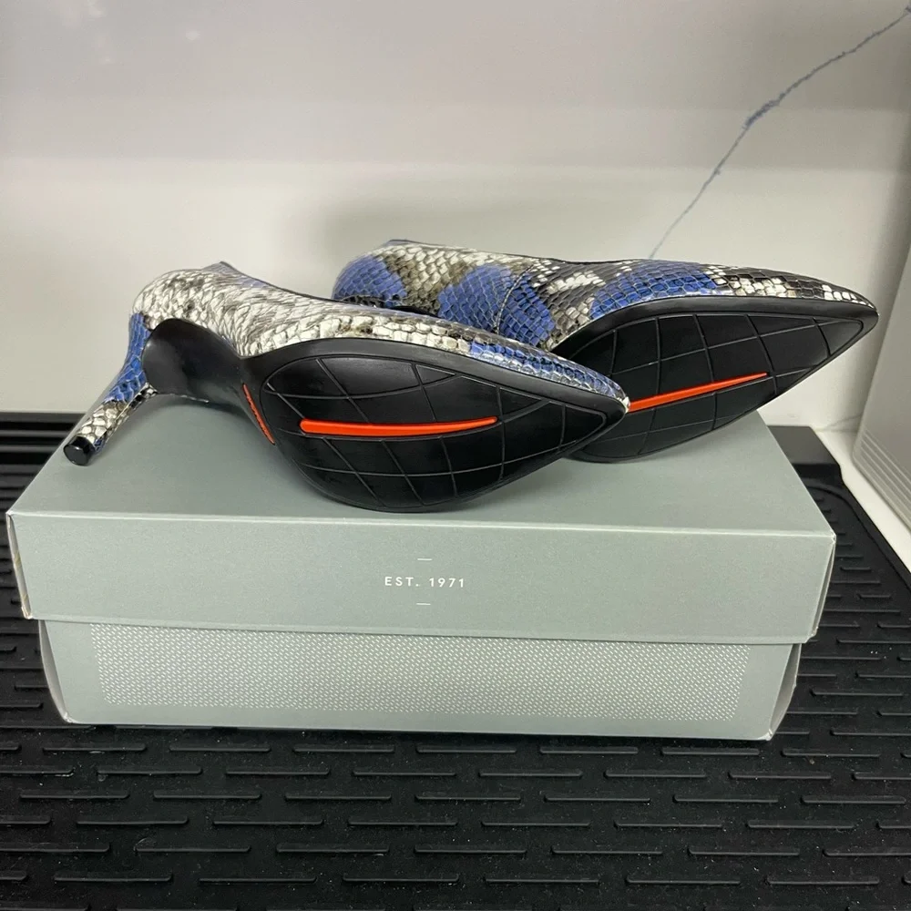 ROCKPORT 75mm Total Motion Women’s Pump Sz 6M CH6723 Blue Black Grey Snake - Picture 9 of 11